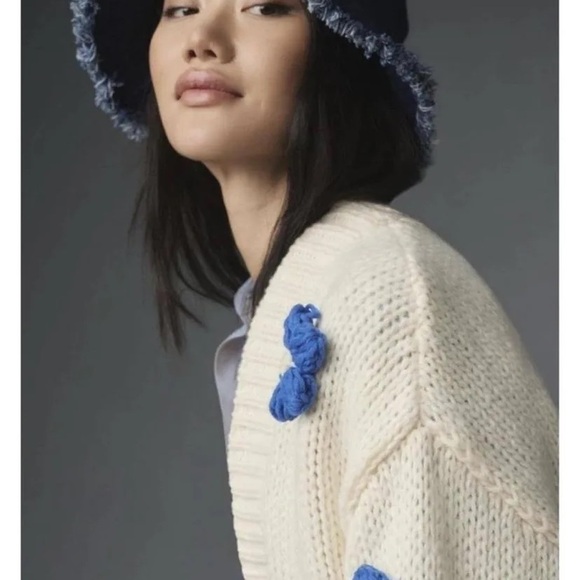 Anthropologie Maeve The Susannah 3D Flower Cardigan Sweater. - Picture 7 of 7